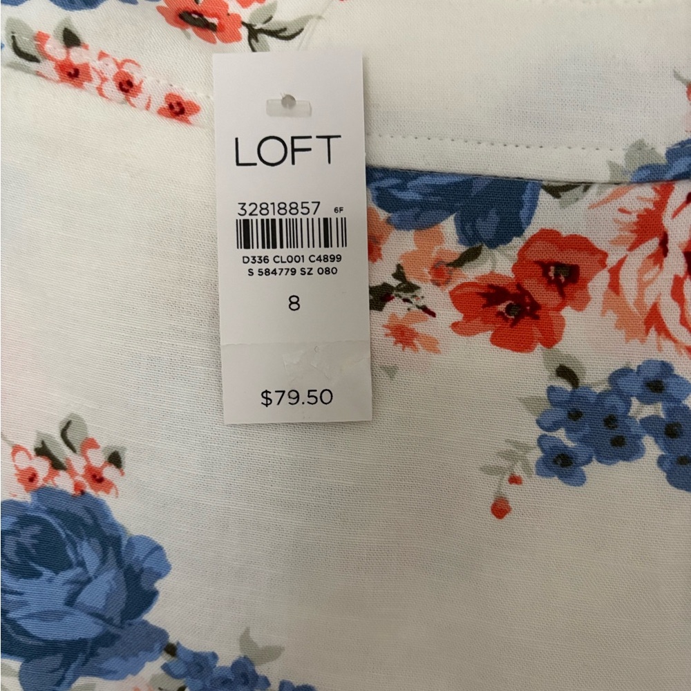 LOFT Blue and Pink Floral Maxi Skirt - Picture 3 of 6